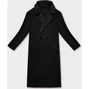 Dámský kabát Černý oversize kabát s podšívkou pro přechodné období, odstíny černé M (38) i392_24671-47