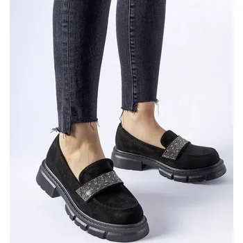 Dámské mokasíny Dámské černé mokasiny z ekokože Solea, 40 i240_207651_2:40