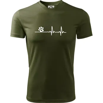 Pánské tričko Veterinář EKG - Pánské triko Fantasy sportovní (dresovina) - 2XL ( Military )