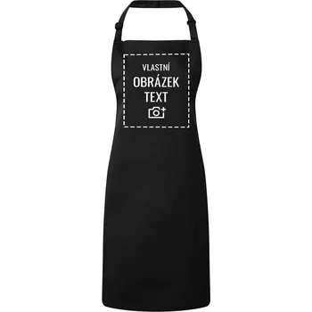 Kuchyňská zástěra Bezvatriko.cz Zástěra s laclem s vlastním potiskem Černá