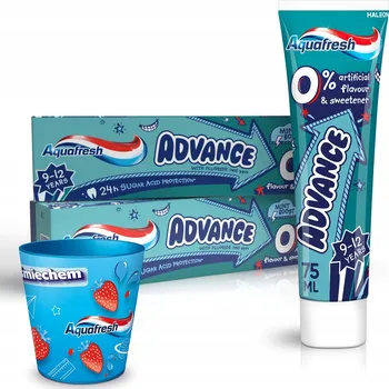 zubní pasta Aquafresh Advance Zubní Pasta pro Děti 9-12 Let 2x75ml + Dárek