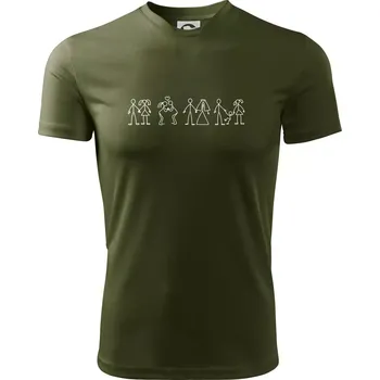 Pánské tričko Evoluce vztahu - Pánské triko Fantasy sportovní (dresovina) - 3XL ( Military )