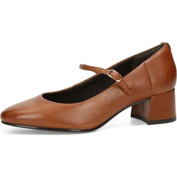 Dámská obuv Tamaris dámské kožené lodičky - koňakové