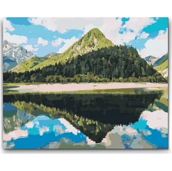 Malování podle čísel - Jezero Jasna - Slovinsko Velikost: 30x40cm, Rámování: Pouze srolované plátno