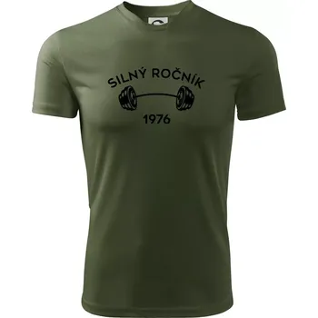 Pánské tričko Silný ročník - Letopočet 1976 - Pánské triko Fantasy sportovní (dresovina) - 2XL ( Khaki )
