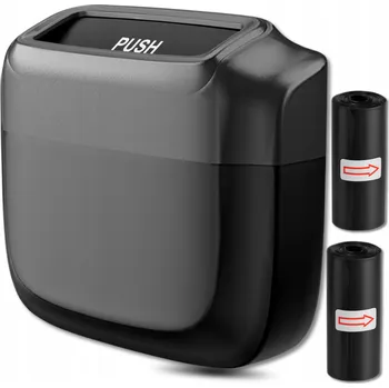 Odpadkový koš Odpadkový Koš do Auta Černý Organizér Odpadkový Koš 2 Sady Sáčků