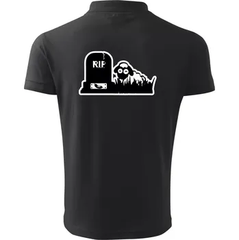 Pánská košile RIP - Náhrobek - Jitrnice - Ovečka - Polokošile pánská Pique Polo 203 - 4XL ( Dřevěné uhlí )