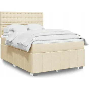 Postel Jednolůžková dřevěná postel VidaXL 160x200 cm, krémová