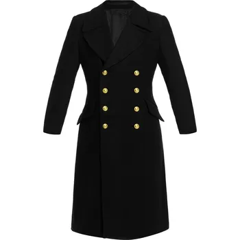 Pánský kabát Mil-Tec pánský kabát černý klasický pod kolena German Navy Wool Coat velikost 46