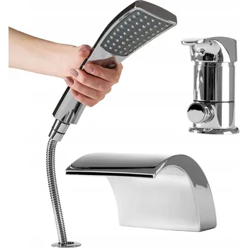 Vodovodní baterie Jednopáková vanová a sprchová baterie na okraj vany Rea Riven Chrom stříbrná