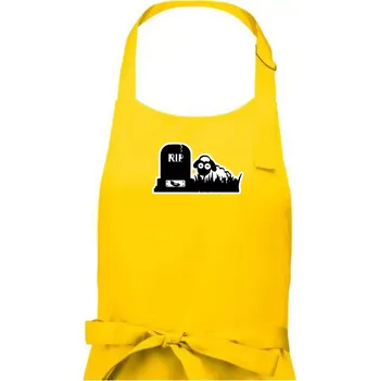 Kuchyňská zástěra RIP - Náhrobek - Jitrnice - Ovečka - Pánská zástěra na vaření - Univerzální velikost ( Žlutá )