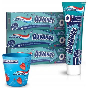 zubní pasta Aquafresh Advance Zubní Pasta pro Děti 9-12 Let 3x75ml + Dárek