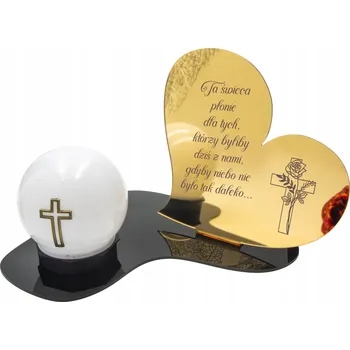 Smuteční dekorace Hřbitovní Svíčka LED SOŠKA Zlatá NA HŘBITOV HROB Velká věčná lampa na hrob