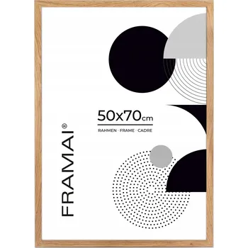 Obraz Rámeček na fotografie, barva přírodní dřevo 50x70 cm MDF Bezpečné PLEXI