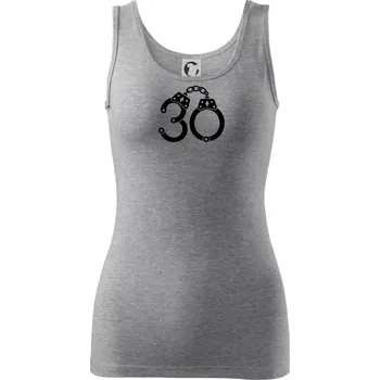 Dámské tričko Narozeninové tričko pro policajta - pouta 30 - Dámské tílko - L ( Tmavě šedý melír )