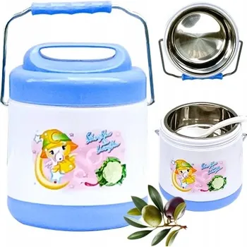 Termoska JÍDLONOSIČ TERMOSKA 1,25L TERMO NA POLÉVKU OBĚD OCELOVÁ S MISKOU A LŽÍCÍ