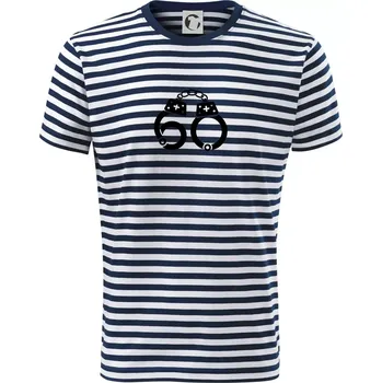 Pánské oblečení Narozeninové tričko pro policajta - pouta 60 - Triko na vodu - 2XL ( Prouhovaná )