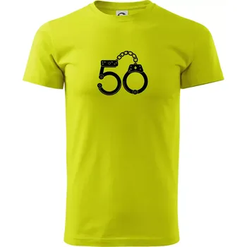 Narozeninové tričko pro policajta - pouta 50 - Klasické pánské triko vyšší gramáže - XS ( Limetková )