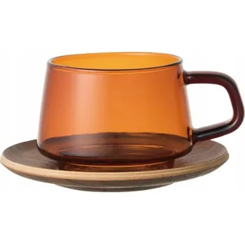 Skleněný Šálek s podšálkem SEPIA 0,27 l / KINTO