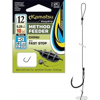 HÁČKY Č. 10 HOTOVÉ NÁVLAKY NA METHOD FEEDER CHINU 10cm 10 Ks ČERNÉ KAMATSU