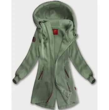 Dámská mikina Dámská šedozelená dlouhá mikina s kapucí, odstíny zelené XXL (44) i392_25440-48