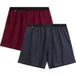 Atlantic Sada pánských bavlněných boxerek - 2 ks 2MBX-025/25 A'2 S-2XL Velikost: XL, Barva: vínová/grafitová