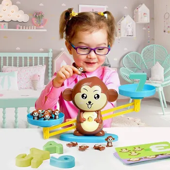 Hračka pro nejmenší Dětská edukační opičí váha s čísly