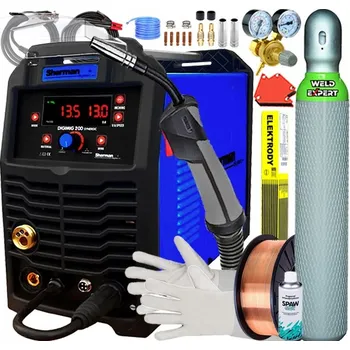 Svářečka INVERTOROVÁ SVÁŘEČKA SHERMAN DIGI MIG 200 SYNERGIE MMA TIG 200A