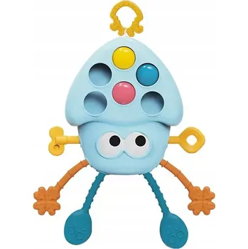 Hračka pro nejmenší SENZORICKÁ HRAČKA KOUSÁTKO KABELKY MONTESSORI CHOBOTNICE MODRÁ