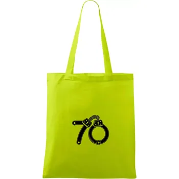 Narozeninové tričko pro policajta - pouta 70 - Taška bavlněná - 42 x 38 cm ( Limetková )