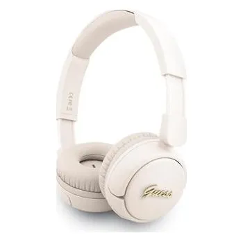 Sluchátka Náušní sluchátka Guess Bluetooth 5.3 Metal Logo Script béžová