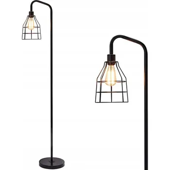 Stojací lampa LAMPA STOJACA PODLOGOWA DO CZYTANIA LAMPA PODLOGOWA CZARNA E27 180CM