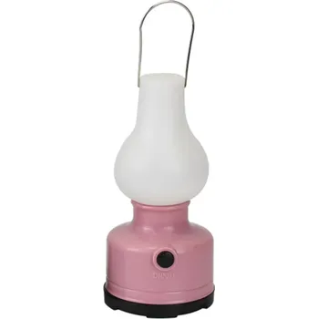 Svítilna Voděodolná kempingová lampa 17 x 8 cm LED svítilna na 3 AA baterie 2 režimy osvětlení Přenosná venkovní lucerna ABS PP materiál růžová