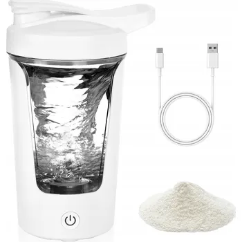 Shaker ELEKTRICKÝ PROTEINOVÝ SHAKER LÁHEV 450 ML Tréninkový mixér BÍLÁ