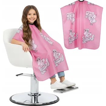 Kadeřnické nůžky Peleryna fryzjerska dziecięca ROŻOWA na stříhání vlasů pro děti xhair