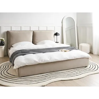 Postel Postel taupe sametové čalounění 180 x 200 cm čalouněné čelo moderní styl ložnice Beliani