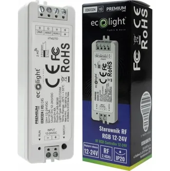 LED osvětlení Ovladač LED RGB pásků 12A 12-24V 3-kanálový 1-zónový Rádiový IP20