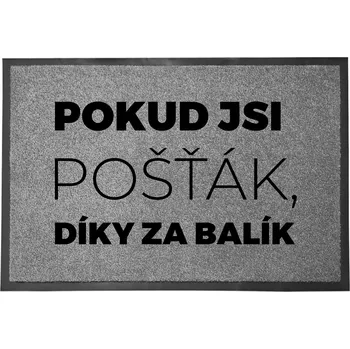 Vstupní rohožka šedá pod dveře Dárek Vtipná dekorativní Děkuji