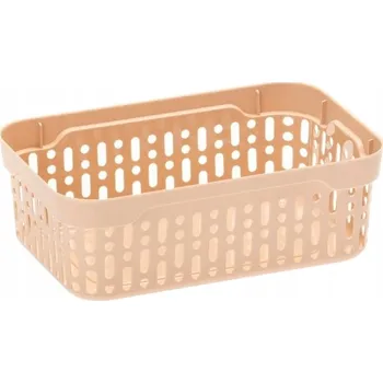 Úložný box AŽUROVÝ KOŠÍK / ORGANIZÉR MORSETTA BÉŽOVÝ 17,5×11,5×6 cm XS