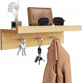 Věšák Bambusový nástěnný věšák 35,5 x 12 x 8 cm