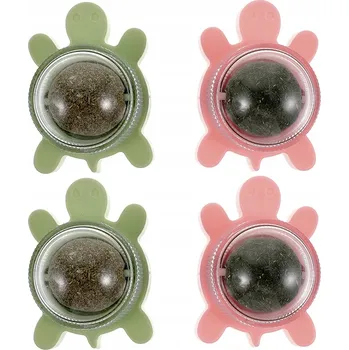 Hračka pro kočku CATNIP MÍČKOVÁ HRAČKA PRO KOČKU, OTOČNÝ MÍČEK, UZAVŘENÁ, LEPÍCÍ 4ks