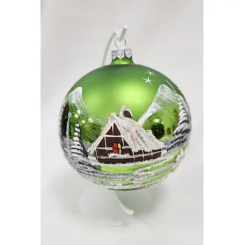 Vánoční dekorace Zelená Matná Vánoční Koule na Vánoce na Stojanu Velká