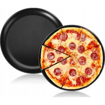 Plech na pečení HAWARE Kulatý plech na pizzu 30 cm nepřilnavý černý sada 2 ks