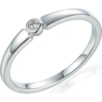 Prsten Gems, Minimalistický prsten Brela, bílé zlato s briliantem, vel. 54, prům. 17.2 mm, 585-38-1-2451.1B00.0.54.HSI1.000