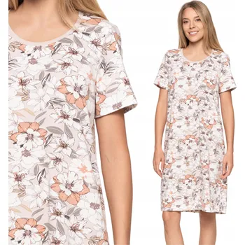 Dámská noční košile Dámská NOČNÍ KOŠILE , krátký rukáv, květinový vzor MORAJ , pohodlná, 3XL
