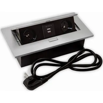 Elektrická zásuvka PORT FLEXI 2 3x230V HLINÍKOVÁ Elektrická Zásuvka do desky