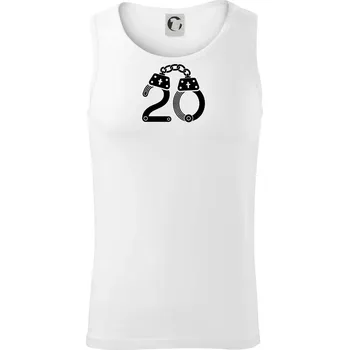 Narozeninové tričko pro policajta - pouta 20 - Tílko pánské Core - 2XL ( Bílá )