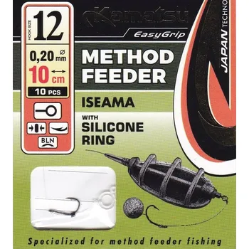Rybářský háček KAMATSU Method Feeder Háčky ISEAMA - Guma č. 12