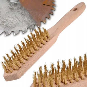 Drátěný kartáč DRÁTĚNÝ KARTÁČ MOSAZNÝ PRO ODSTRAŇOVÁNÍ RZI, 5řadý