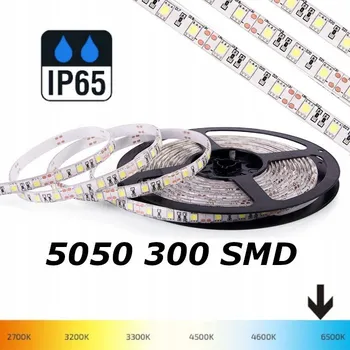 LED osvětlení LED pásek 5050 300 IP65 VODĚODOLNÝ BÍLÁ STUDENÁ